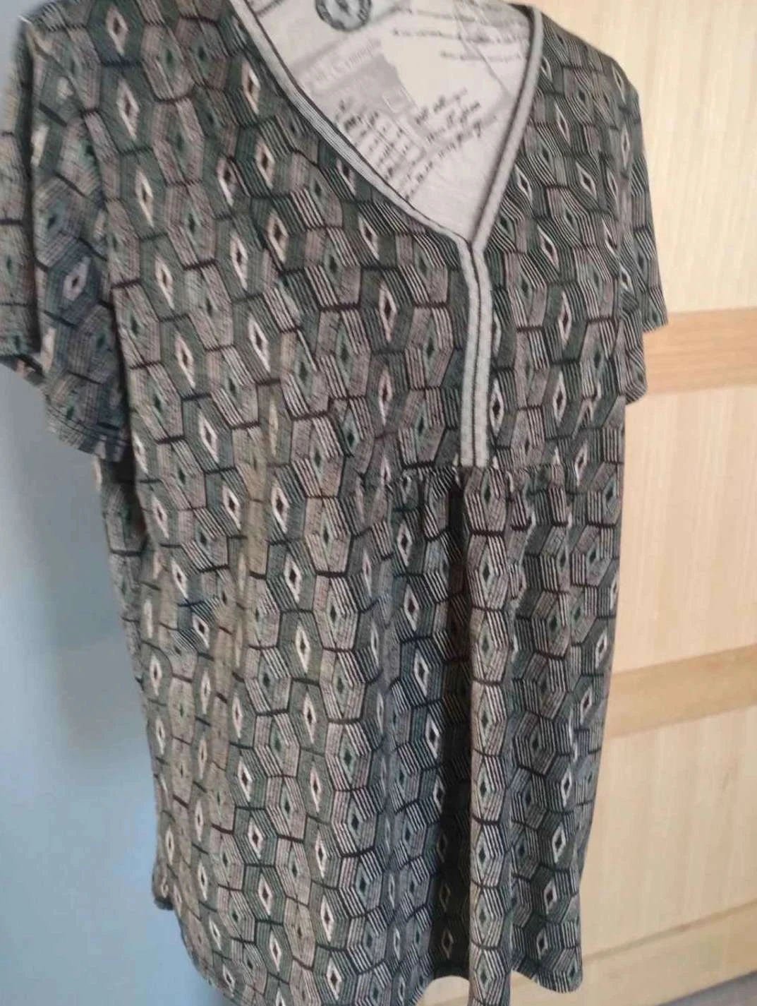 Grey/green variegated tunic, Armand Thiery, size 46 – photo 3